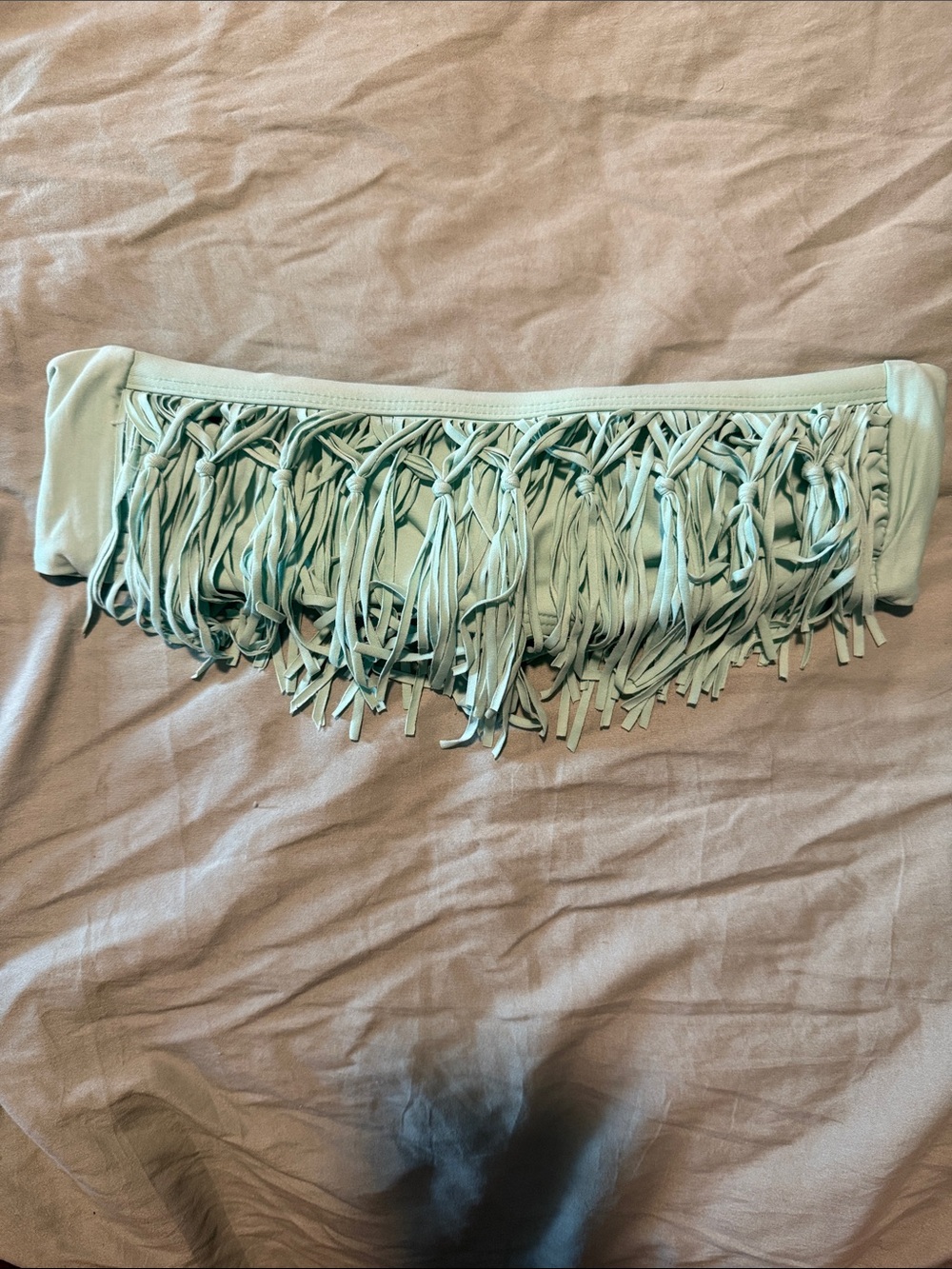 l*space Mint Fringe Bandeau Bikini Top